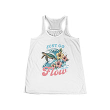 Load image into Gallery viewer, Women's Flowy Racerback Tank - Just Go with the Flow Tropical Design