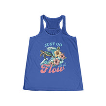 Load image into Gallery viewer, Women's Flowy Racerback Tank - Just Go with the Flow Tropical Design