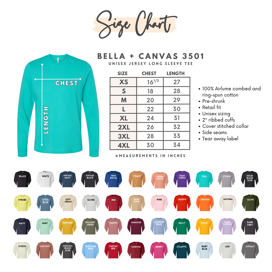 Bella Canvas 3501 Long Sleeve Shirt