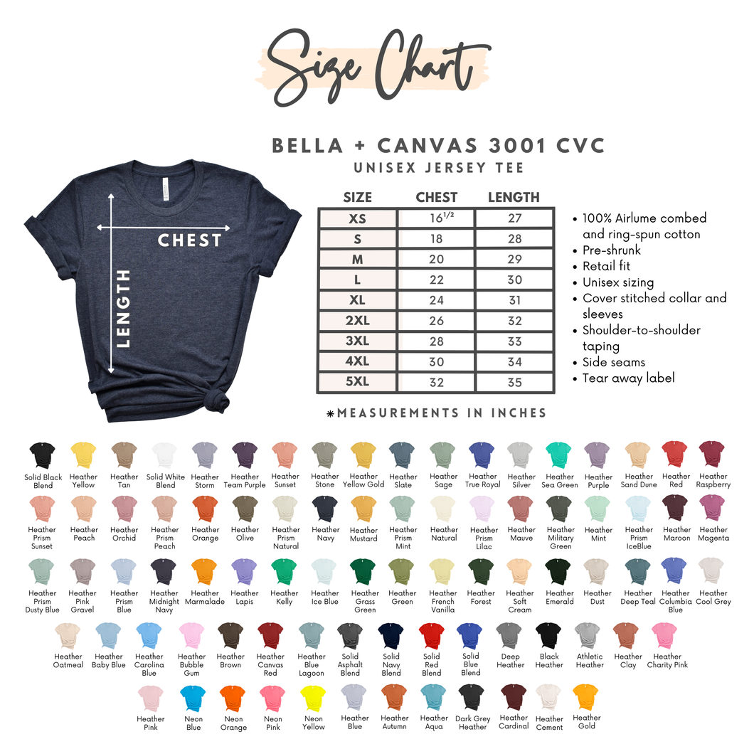 Bellas Canvas 3001CVC Short Sleeve Shirt